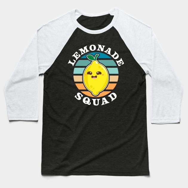 Lemonade Squad - Funny Lemonade Stand Summer Baseball T-Shirt by OrangeMonkeyArt